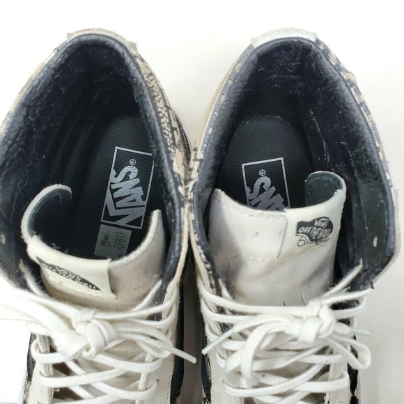 Vans Men's High-Top Sneakers - Black and Cream - Picture 7 of 12